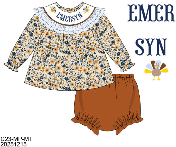 PO29: AUTUMN HEIRLOOMS GIRL DIAPER SET