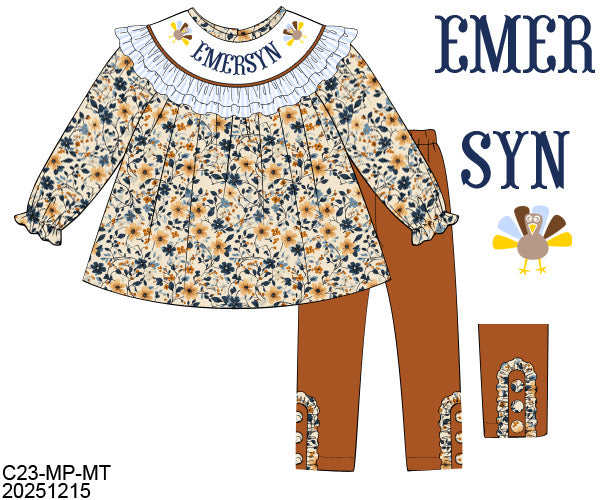 PO29: AUTUMN HEIRLOOMS GIRL PANT SET
