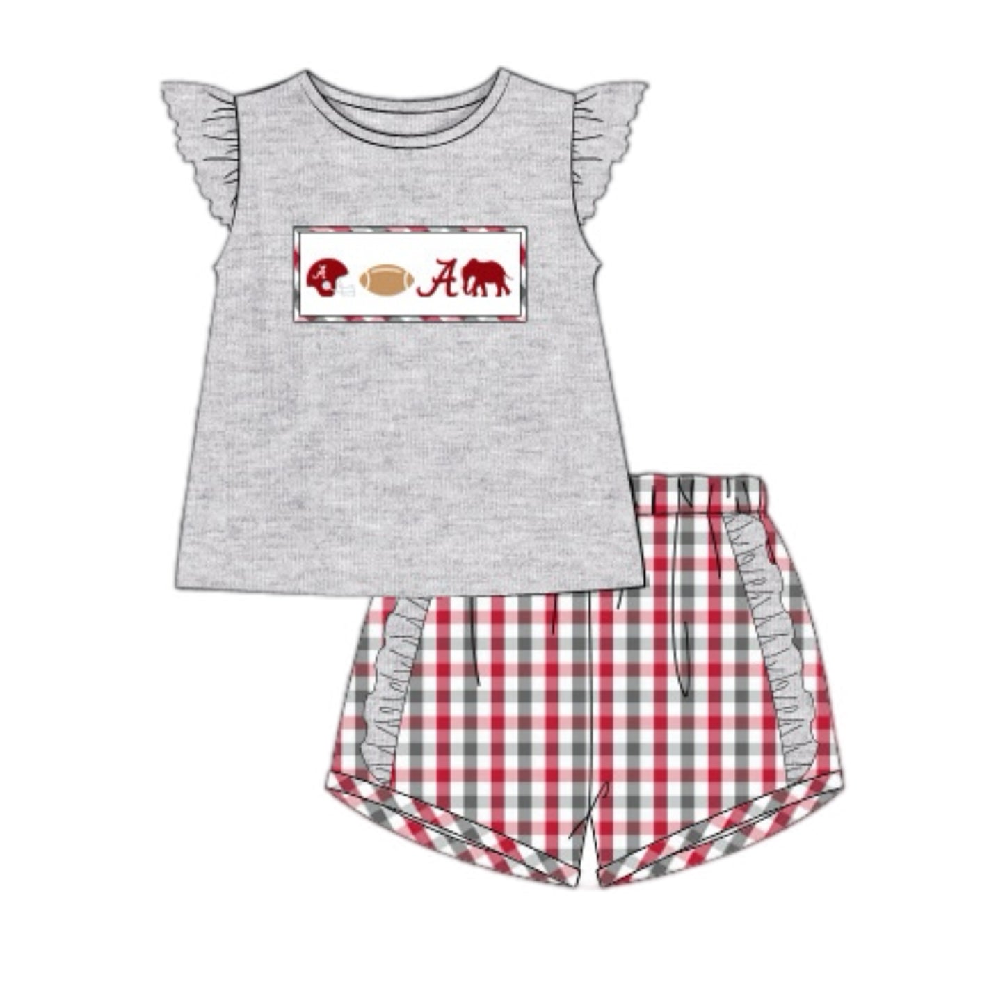 RTS: ALABAMA SMOCKED GIRL SHORT SET