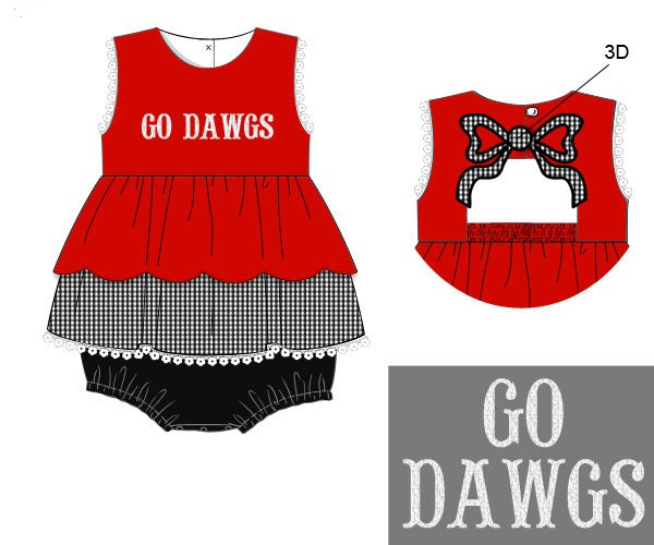RTS: RED & BLACK BOW BACK GIRL BUBBLE