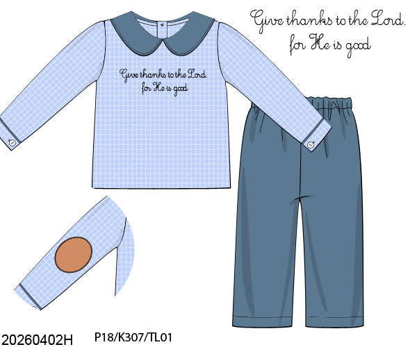 PO29: GIVE THANKS BOY PANT SET