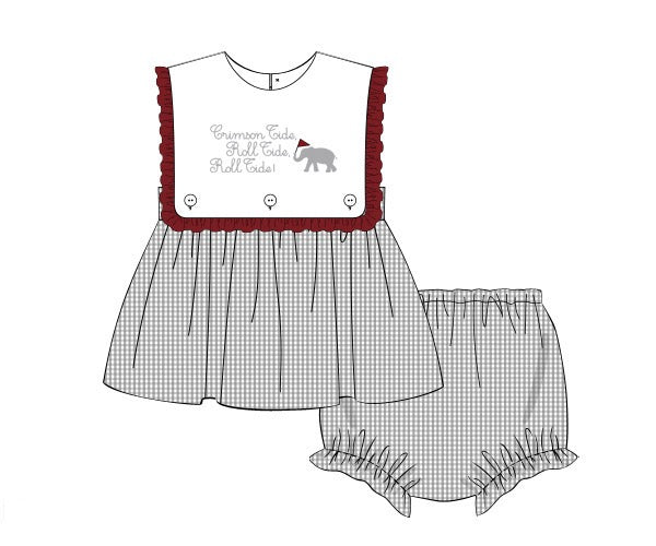 RTS: ROLL TIDE GIRL DIAPER SET