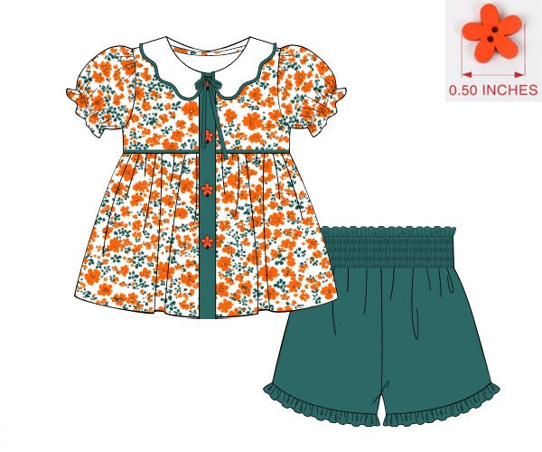 RTS: A TOUCH OF TEAL GIRL SHORT SET