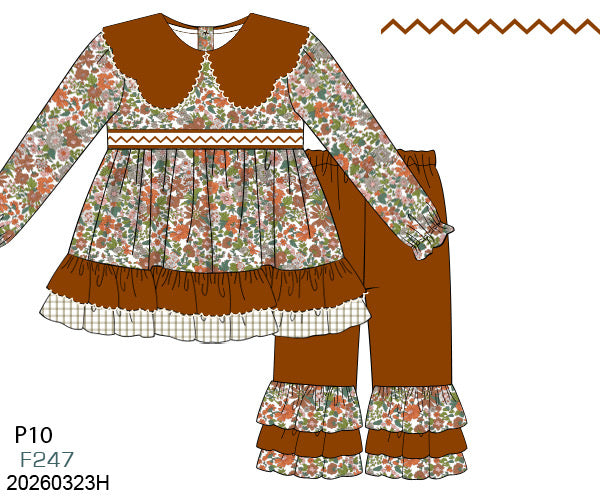 PO29: CAMELLIA GARDENS GIRL PANT SET