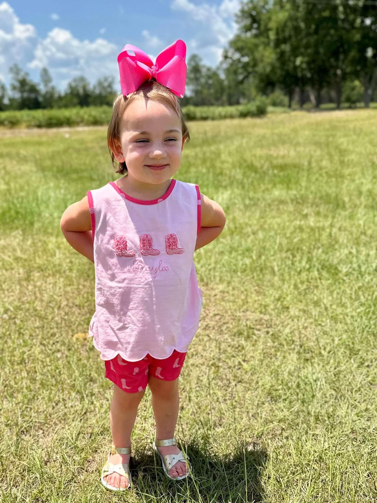 RTS: COWBOY BOOTS GIRL SHORT SET