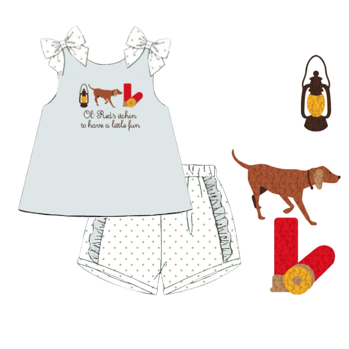 RTS: Ol' Red - Girl Short Set