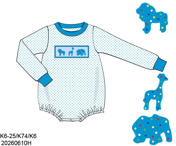 PO32: BITTY DOT ANIMAL CRACKERS BOY BUBBLE