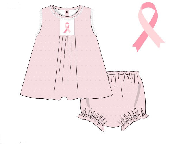 RTS: BREAST CANCER AWARENESS GIRL DIAPER SET (DRESS FOR SIZES 5T+)