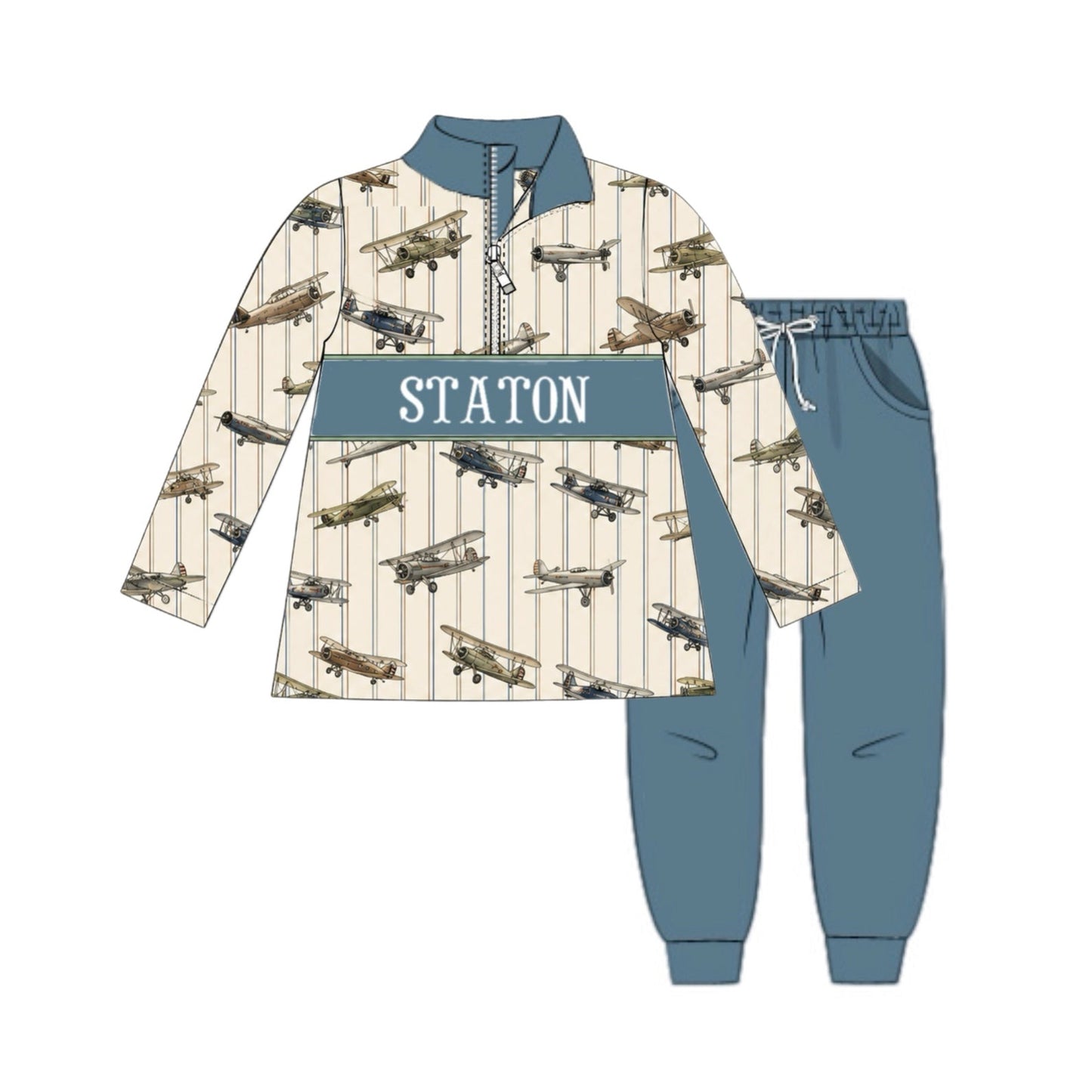 PO32: SMOCKED SETS BOY AIRPLANES