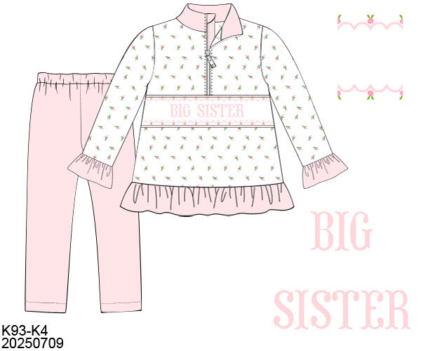 PO32: SMOCKED SETS GIRL ROSE BUDS