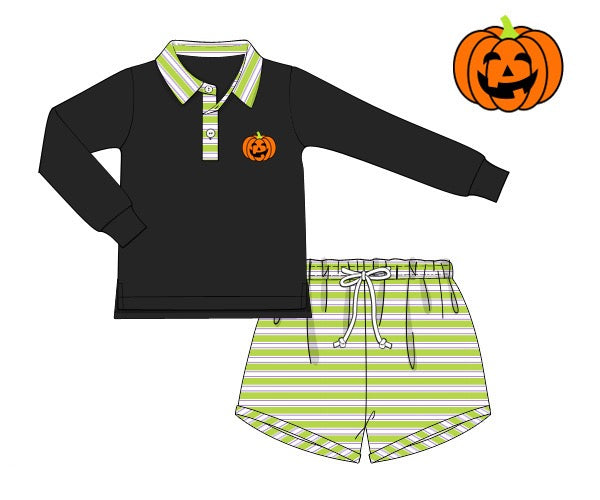 RTS: SILLY JACK-O-LATERN BOY SHORT SET