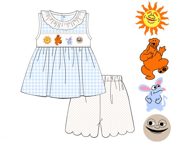 RTS: BEAR IN THE BIG BLUE HOUSE GIRL SHORT SET