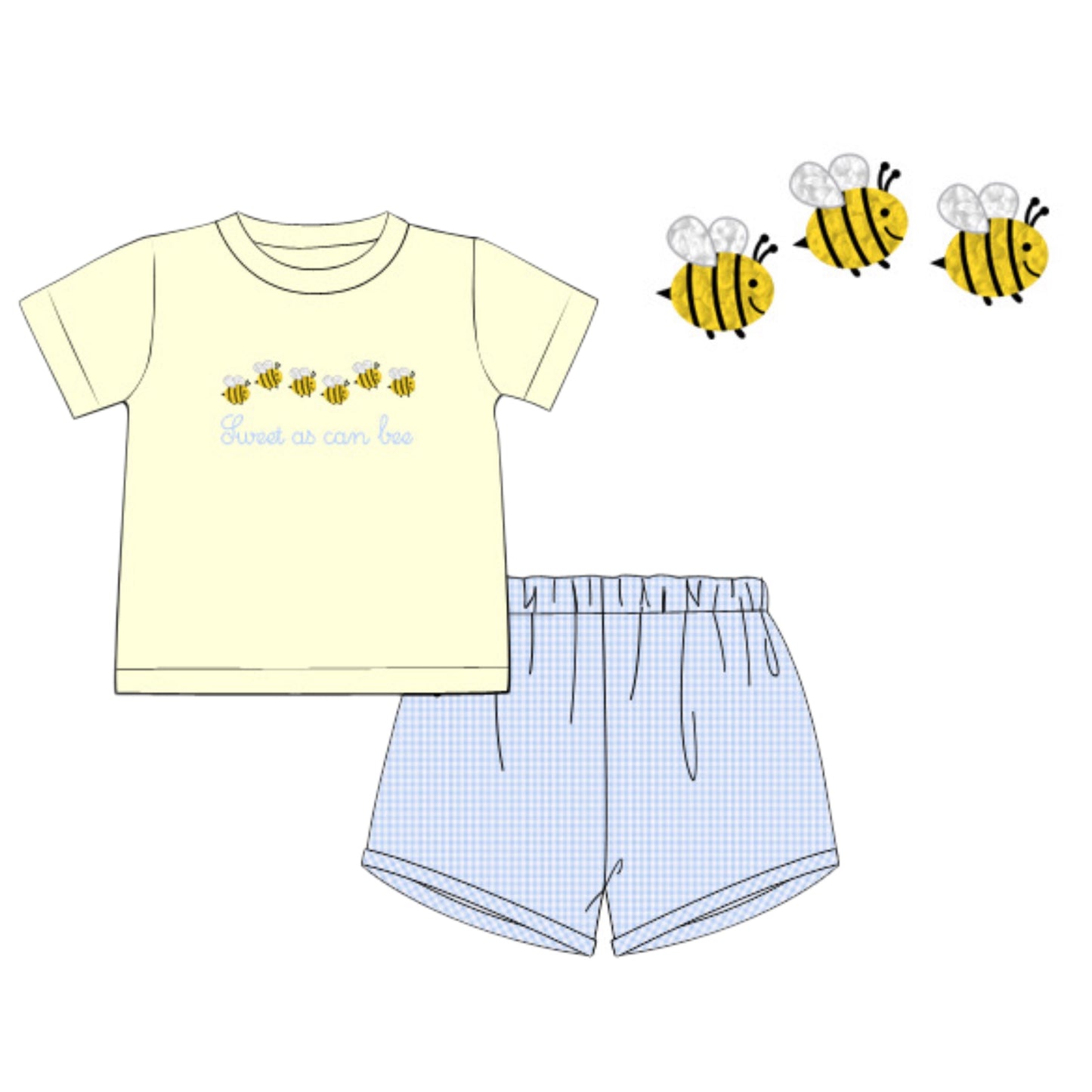 RTS: SWEET AS CAN BEE BOY SHORT SET