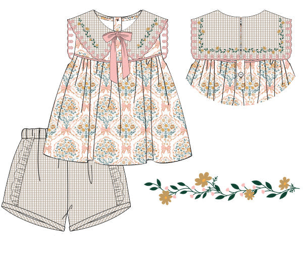 RTS: FALL BLOOMS GIRL SHORT SET