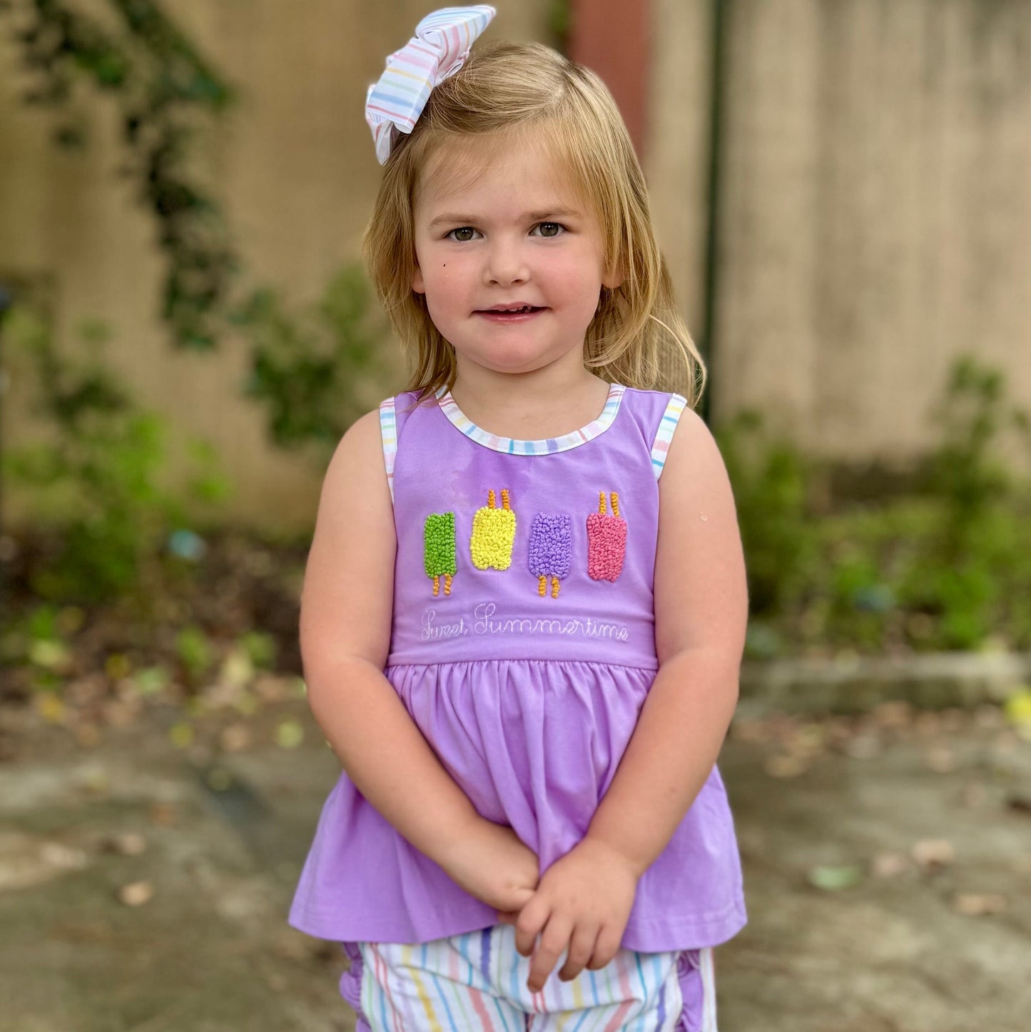 RTS: French Knot Popsicles - Girl Short Set