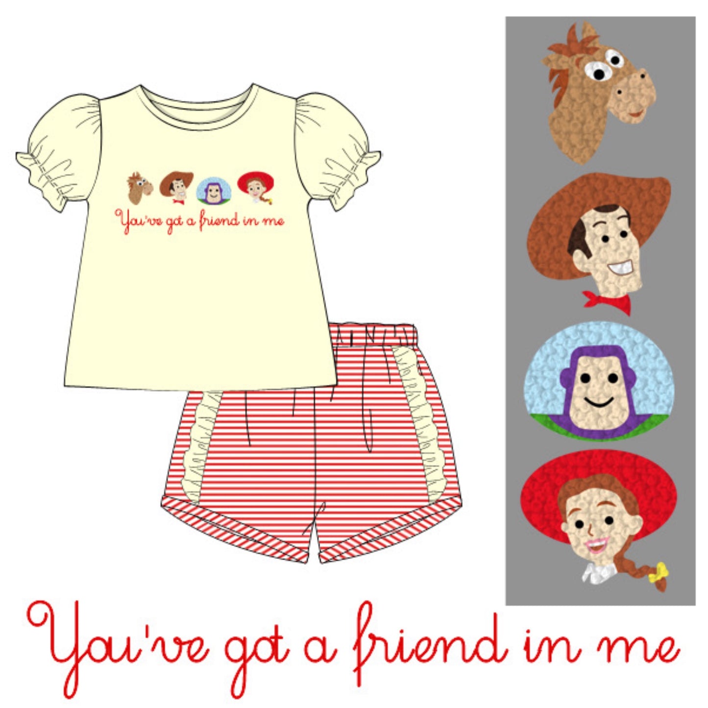 RTS: Andy's Pals - Girl Short Set