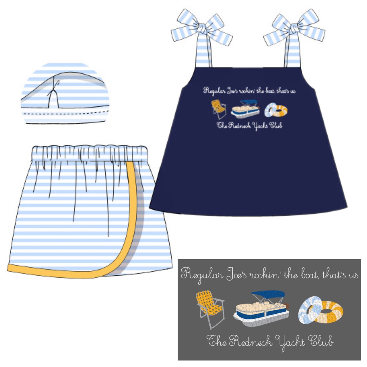RTS: Redneck Yacht Club - Girl Skort Set