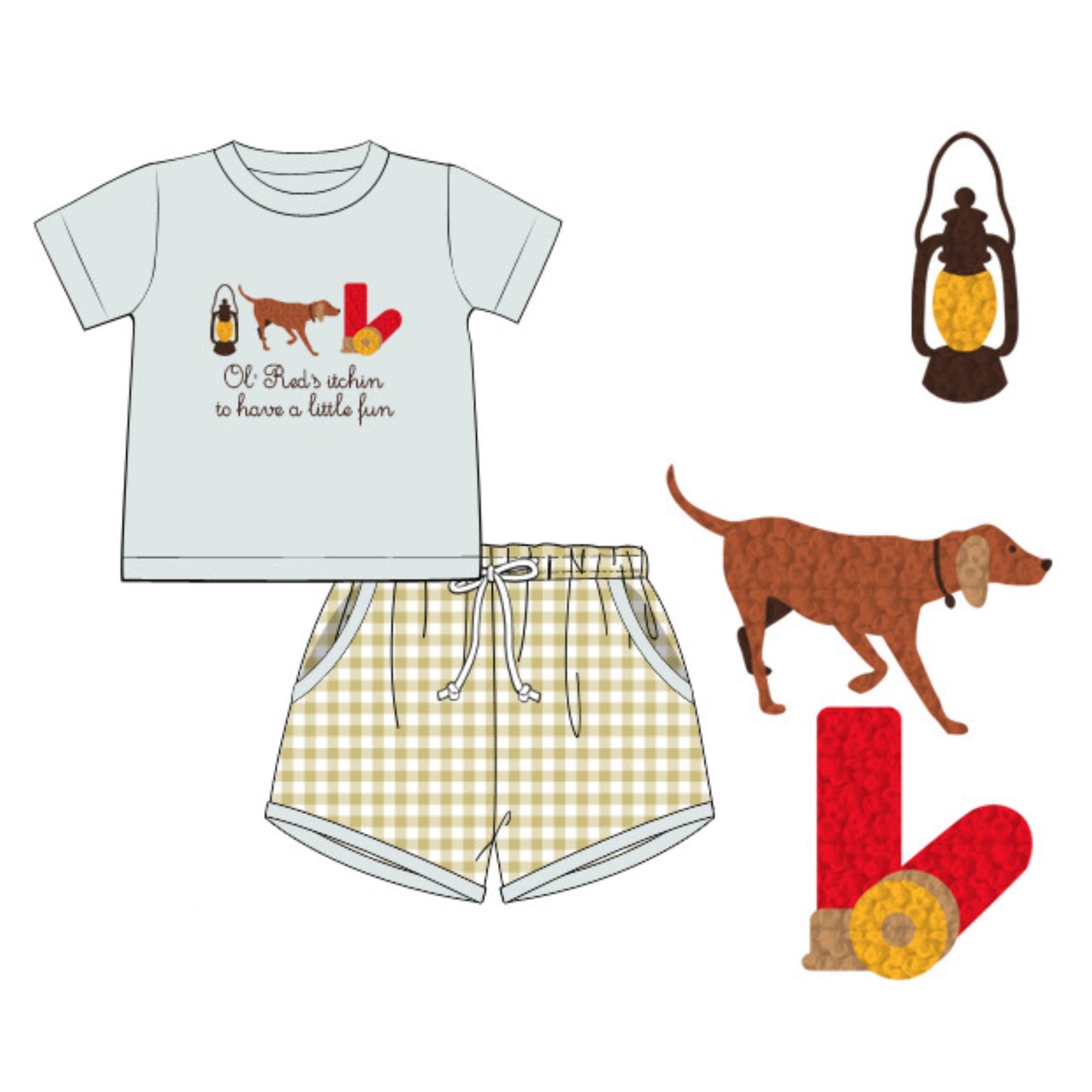 RTS: Ol' Red - Boy Short Set