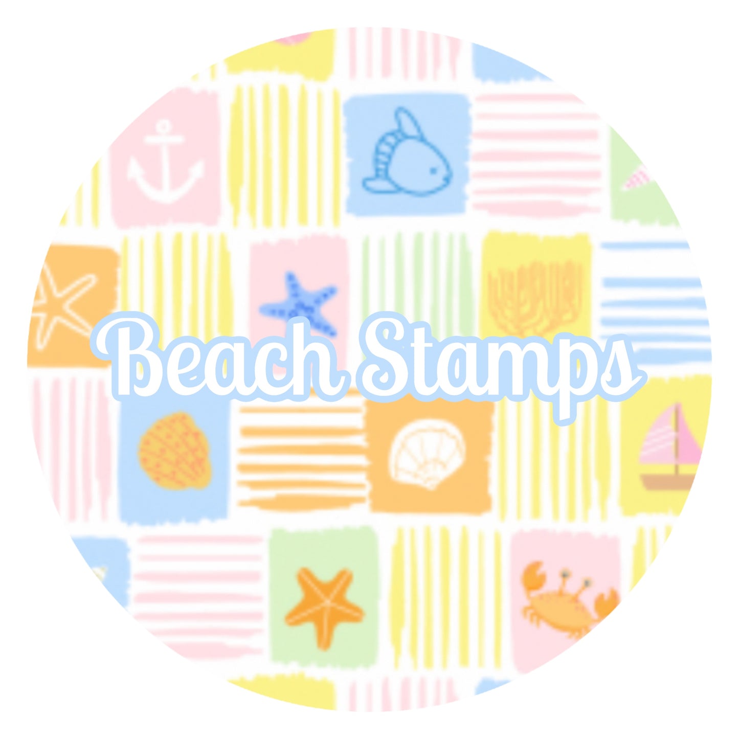 RTS: Beach Stamps - Girl Short Set