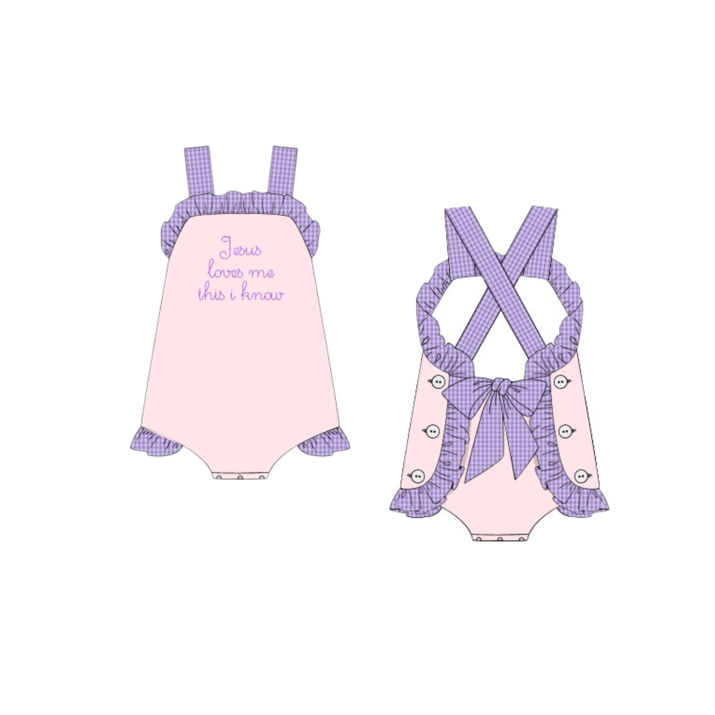RTS: JESUS LOVES ME GIRL SUNSUIT