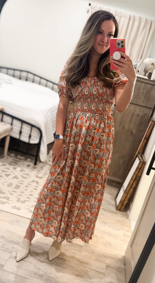 RTS: HARVEST BLOOMS MOM DRESS