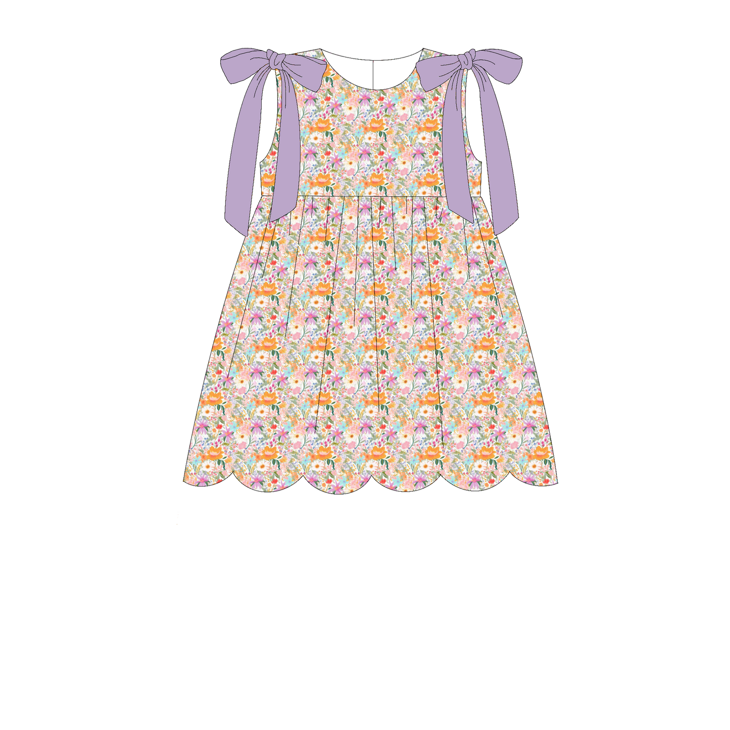RTS: SPRINGTIME SCALLOPS GIRL DRESS