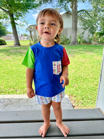 RTS: PREPPY CRAYONS BOY SHORT SET