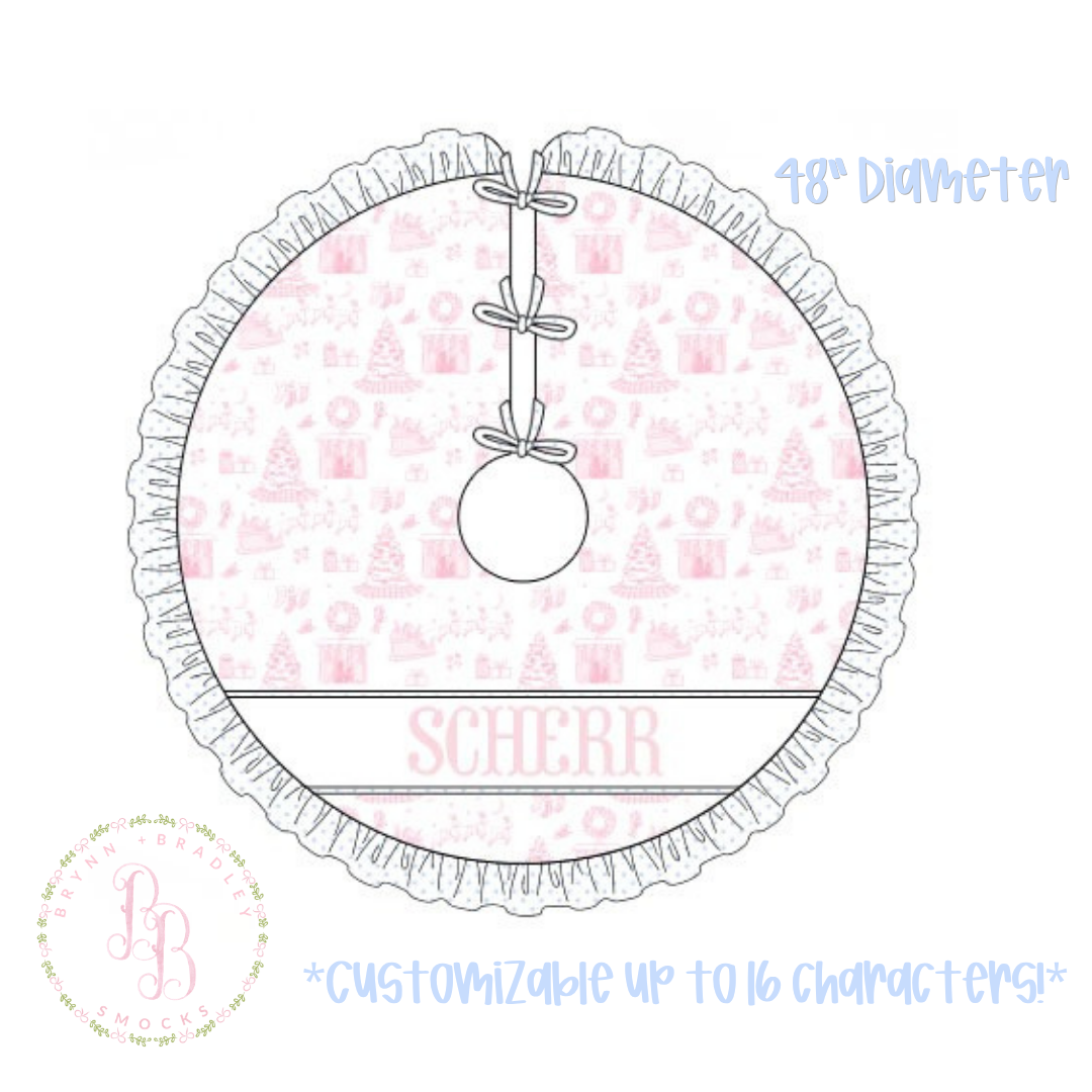 PO30: Pink + Blue Decor: Tree Skirt- ETA: October