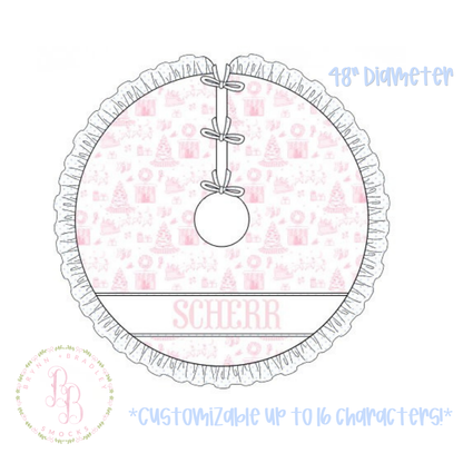 PO30: Pink + Blue Decor: Tree Skirt- ETA: October