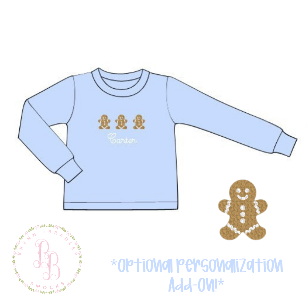 PO30: French Knot Gingerbread Boy Shirt Only- ETA: October