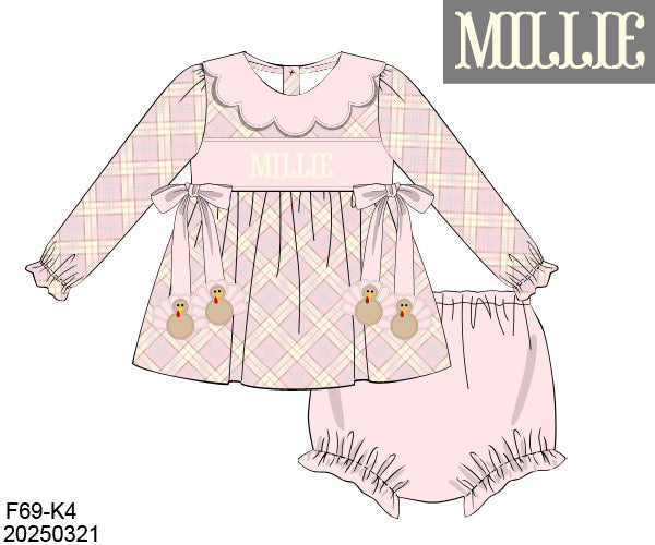 PO29: TURKEY TAG GIRL DIAPER SET