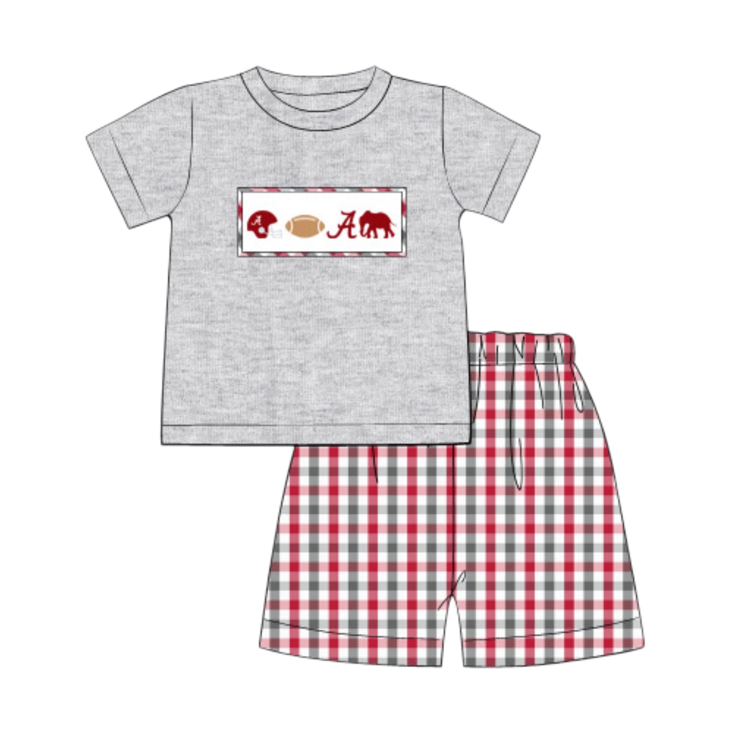 ALABAMA SMOCKED: BOY SHORT SET