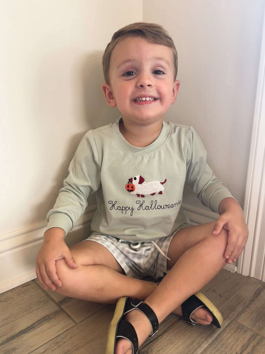 RTS: HAPPY HALLOWEENIE BOY SHORT SET