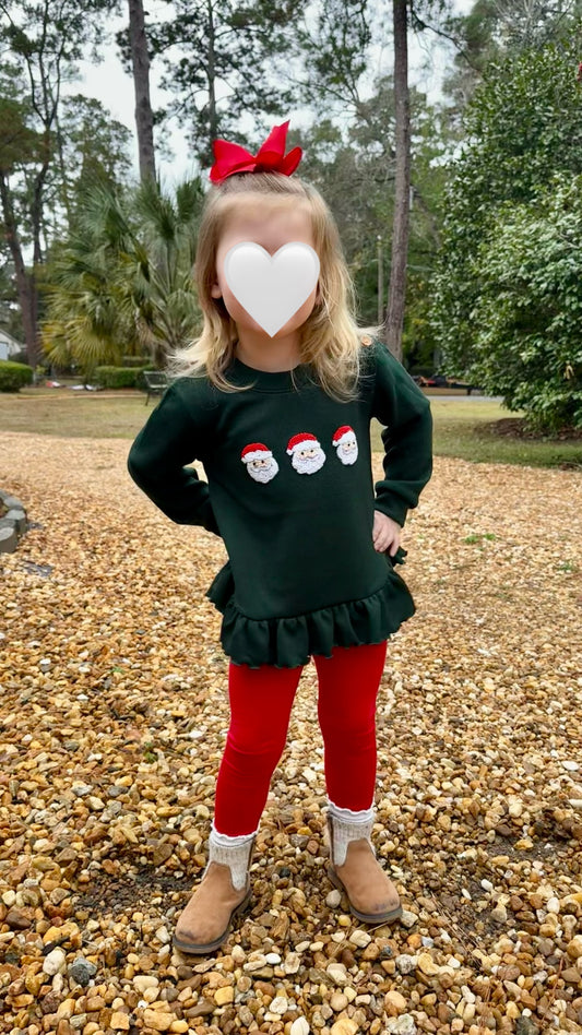 RTS: FRENCH KNOT SANTA GIRL SWEATER