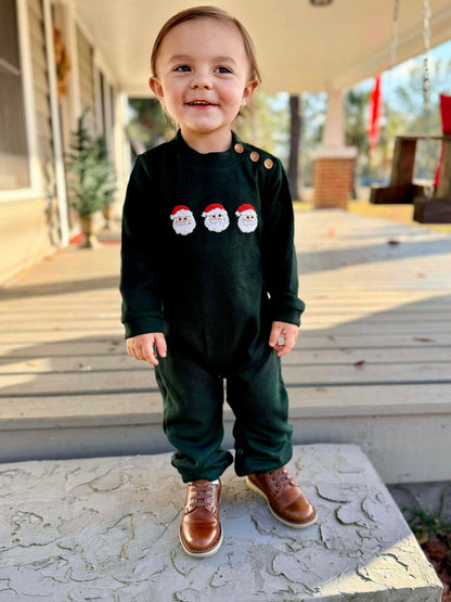 RTS: FRENCH KNOT SANTA BOY SWEATER ROMPER