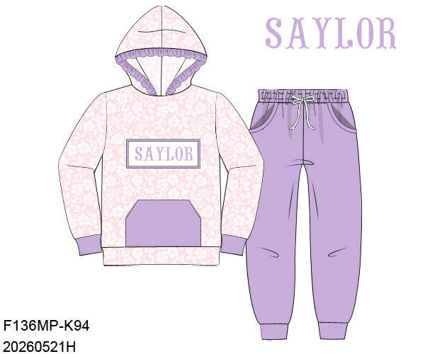 PO31: GIRL SMOCKED SETS PINK FLORAL