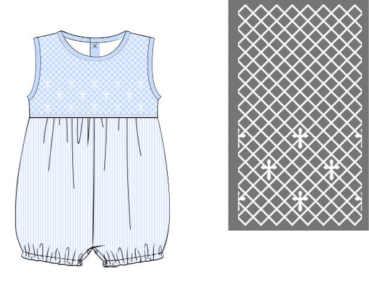 PREORDER 23: SMOCKED CROSSES BOY BUBBLE