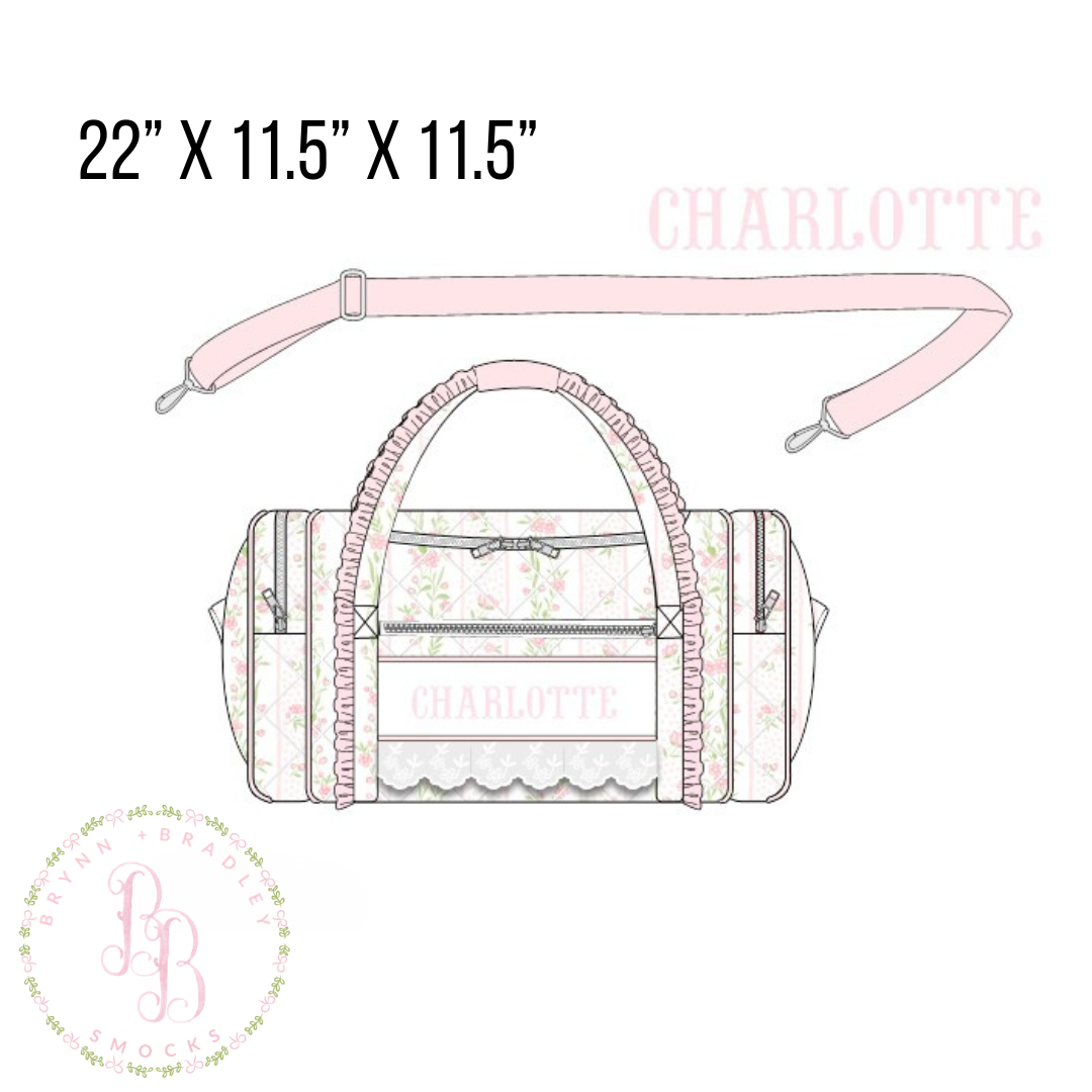 PO30: Emersyn’s Floral Smocked Duffel Bag- ETA: October