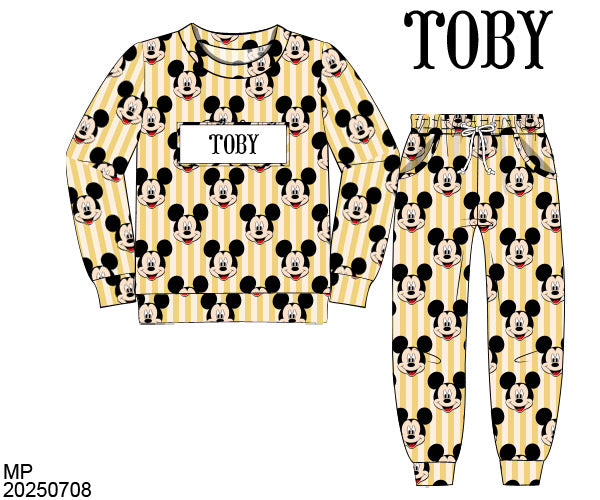 PO32: SMOCKED SETS BOY YELLOW MOUSE