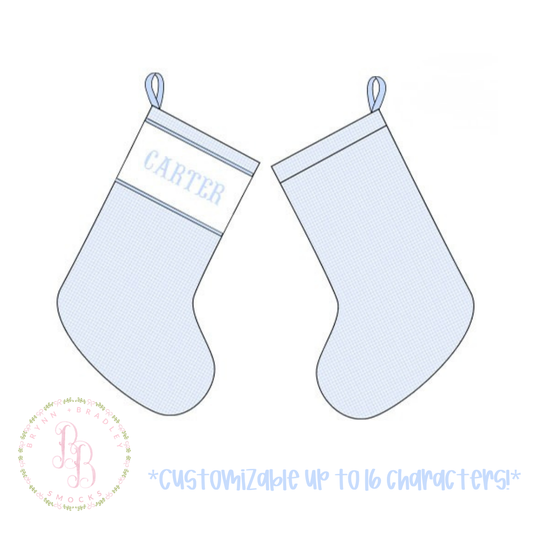 PO30: Pink + Blue Decor: Blue Stocking- ETA: October
