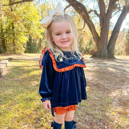 RTS: Navy Velvet Diaper Set