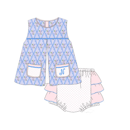 Preorder 26: Preppy Crayon Bouquet Girl Diaper Set