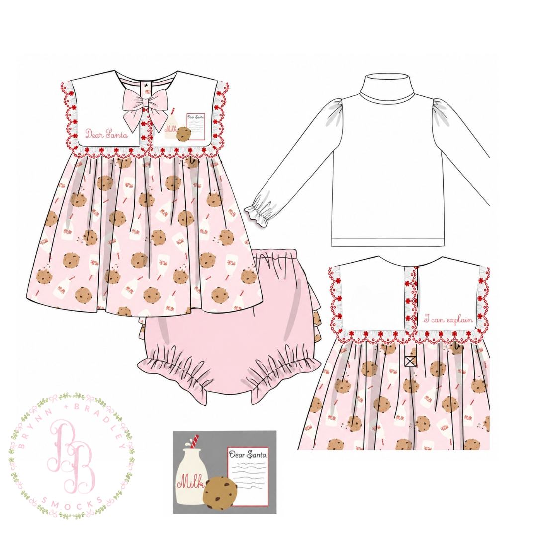 PO30: Dear Santa Girl Diaper Set- ETA: October