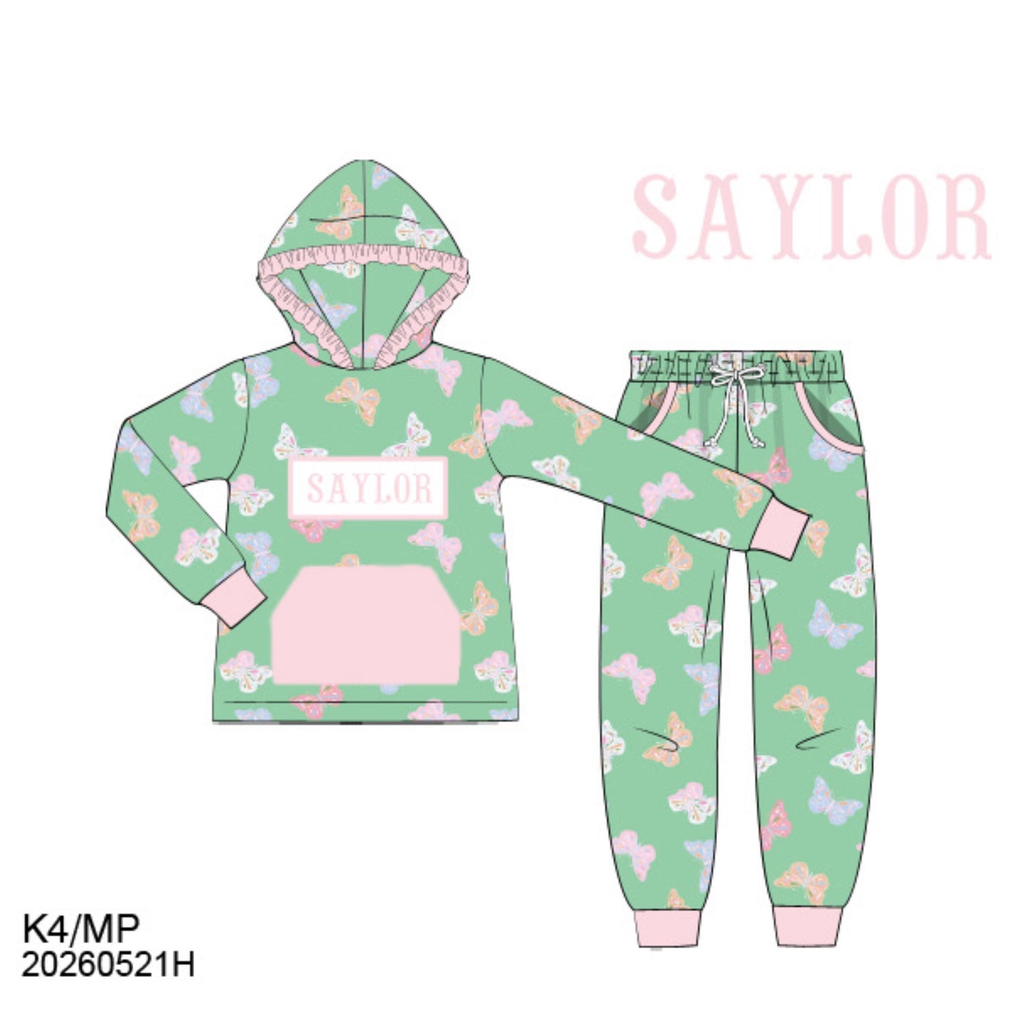 PO31: GIRL SMOCKED SETS BUTTERFLIES