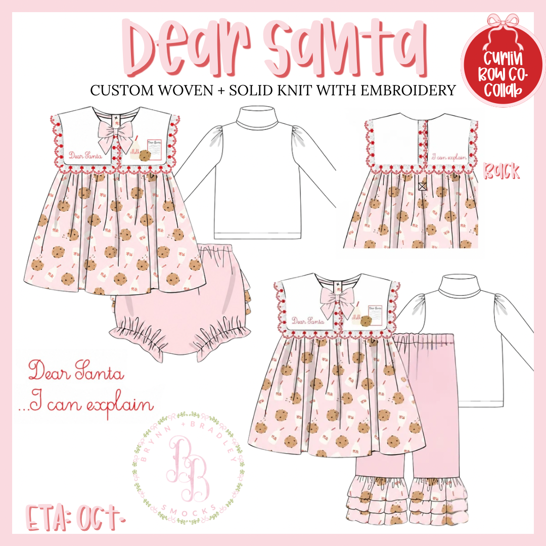 PO30: Dear Santa Girl Diaper Set- ETA: October