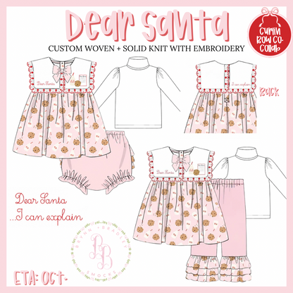 PO30: Dear Santa Girl Diaper Set- ETA: October