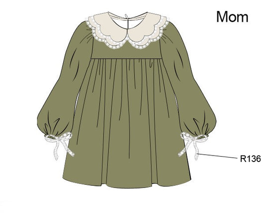RTS: OLIVE FALL FAMILY MOM DRESS