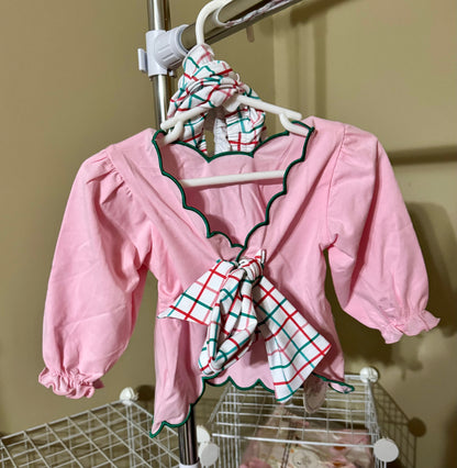 RTS: CHRISTMAS PLAID PLAY GIRL DIAPER SET