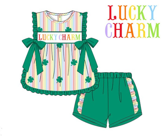 PREORDER 23: LUCKY NAME SMOCKS GIRL SHORT SET