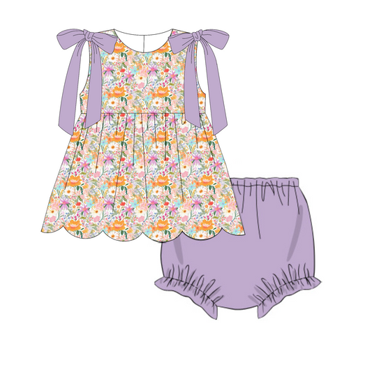 PREORDER 23: SPRINGTIME SCALLOPS GIRL DIAPER SET